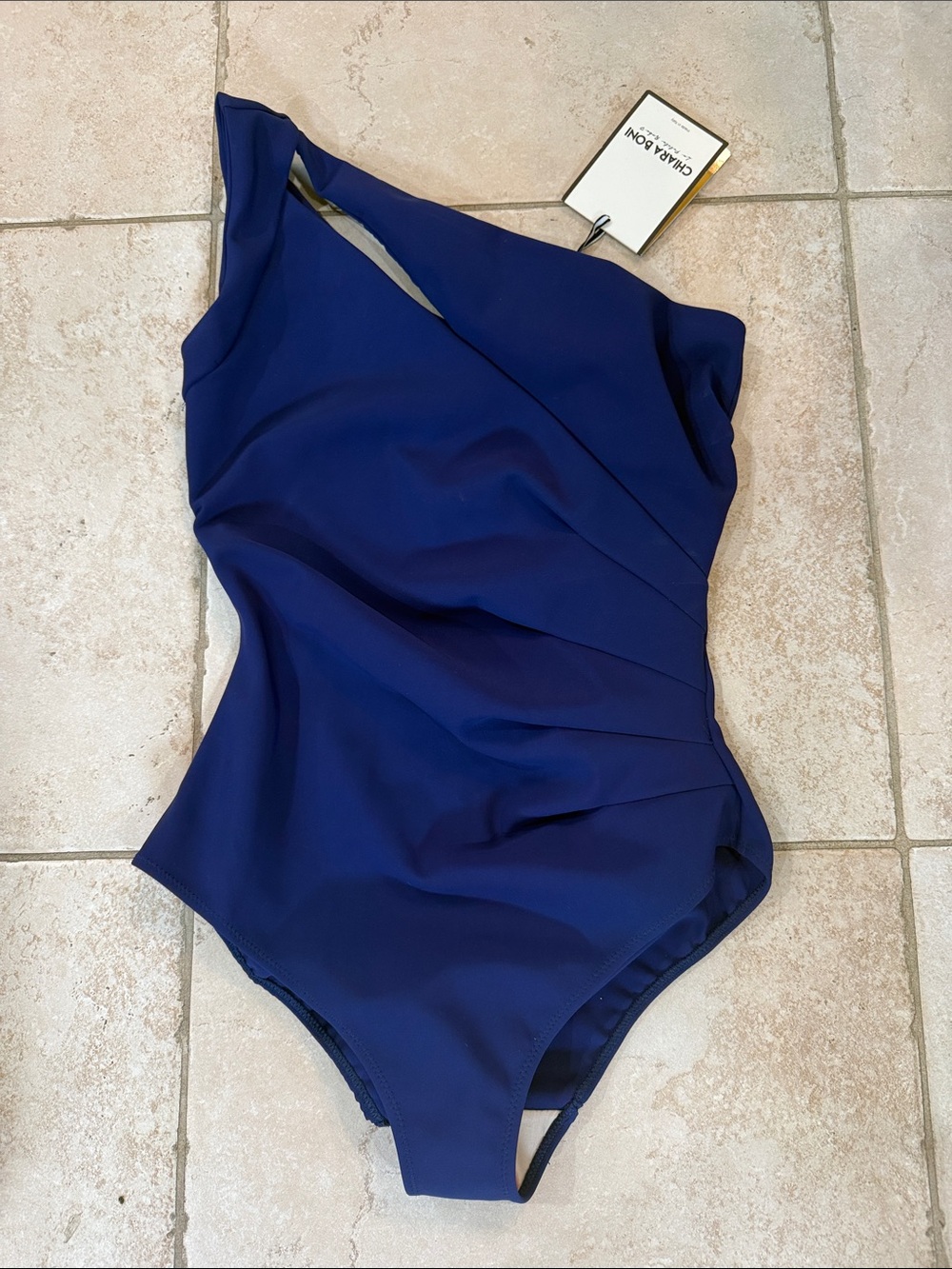 Chiara Boni womans One-Shoulder Cobalt Blue One-Piece